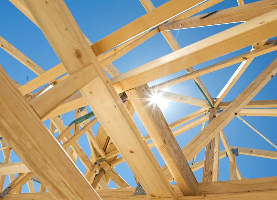 Beams Trusses of New House Construction Beams Trusses of New House Construction